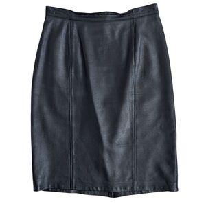 Vintage 90s Leather Black Mini Skirt